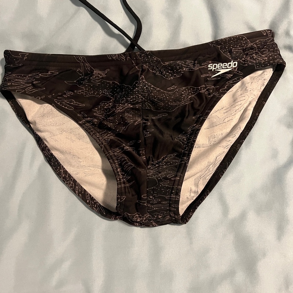 Speedo Black Patterned Swim Briefs